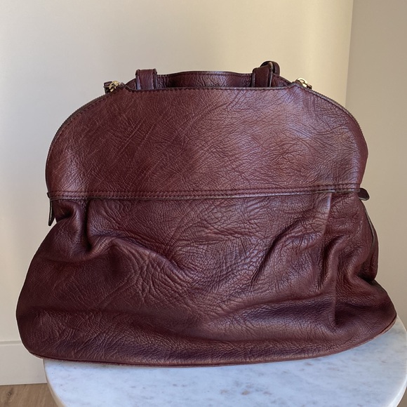 Vintage Cesaire Paris Brown Leather Single Handle Tote Bag - Picture 2 of 8